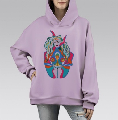 Гравитация, Hoodie Mono Fiolet, оверсайз, утепленная