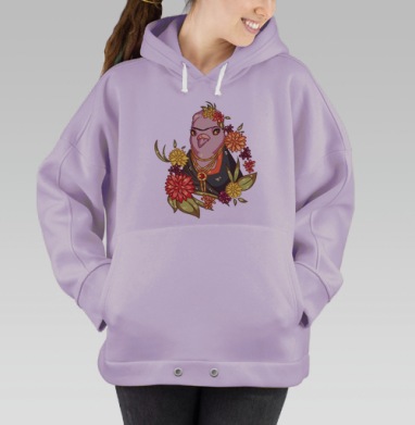 Гули в искусстве. Фрида Кало, Hoodie Oversize Fiolet