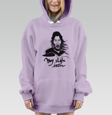 Икона стиля, Hoodie Mjhigh Dig Mel, Fiolet, утепленная