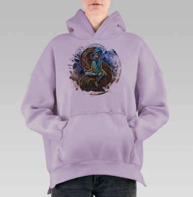 Индийский Йог, Hoodie Oversize Fiolet, утепленная