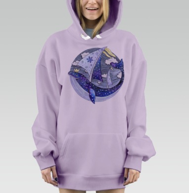 Кит-корабль, Hoodie Mjhigh Dig Mel, Fiolet, утепленная