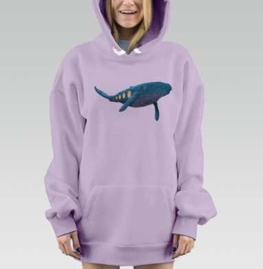 Кит Жюля Верна, Hoodie Mjhigh Dig Mel, Fiolet, утепленная