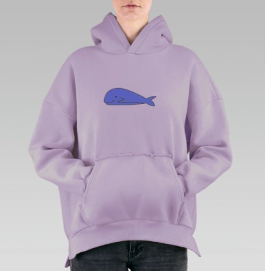 Киты, Hoodie Oversize Fiolet, утепленная