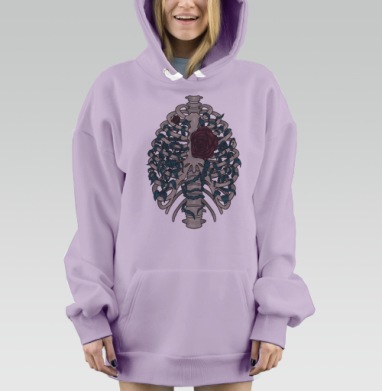 Кладбище сердец, Hoodie Mjhigh Dig Mel, Fiolet, утепленная