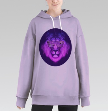 Клубный лев, Hoodie Long Oversize Fiolet