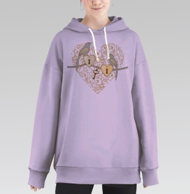 Ключ к сердцу, Hoodie Long Oversize Fiolet