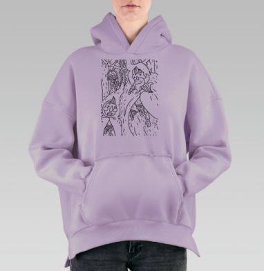 Ключи, Hoodie Oversize Fiolet, утепленная