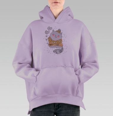 Кофейное настроение, Hoodie Oversize Fiolet, утепленная