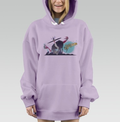 Колдун и богатырь, Hoodie Mjhigh Dig Mel, Fiolet, утепленная