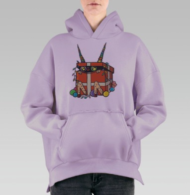 Коробкозёл, Hoodie Oversize Fiolet, утепленная