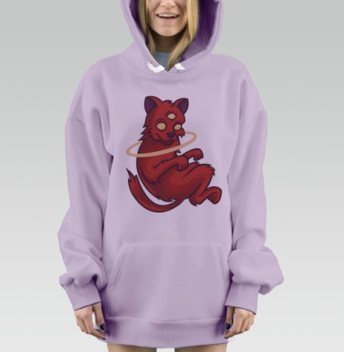 Кошачья прострация, Hoodie Mjhigh Dig Mel, Fiolet, утепленная