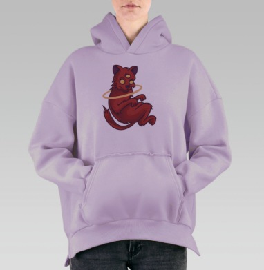 Кошачья прострация, Hoodie Oversize Fiolet, утепленная