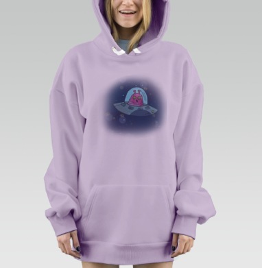 Космический червяк, Hoodie Mjhigh Dig Mel, Fiolet, утепленная