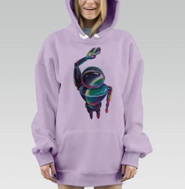 Космический посланник, Hoodie Mjhigh Dig Mel, Fiolet, утепленная