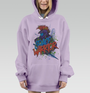 Космический воин, Hoodie Mjhigh Dig Mel, Fiolet, утепленная
