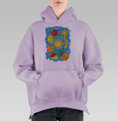 Космофрукты, Hoodie Oversize Fiolet, утепленная