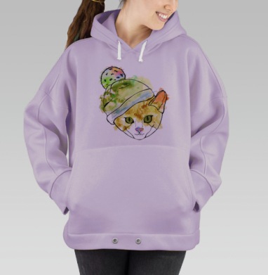 Кот в шапке, Hoodie Oversize Fiolet