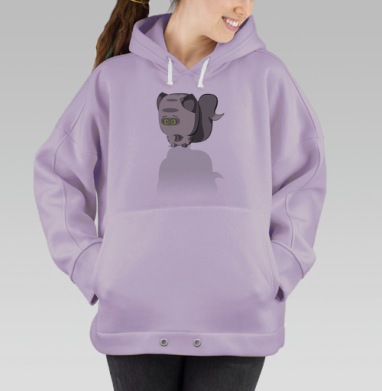 Котики маленький друг, Hoodie Oversize Fiolet