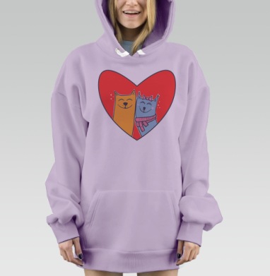 Коты в любви, Hoodie Mjhigh Dig Mel, Fiolet, утепленная