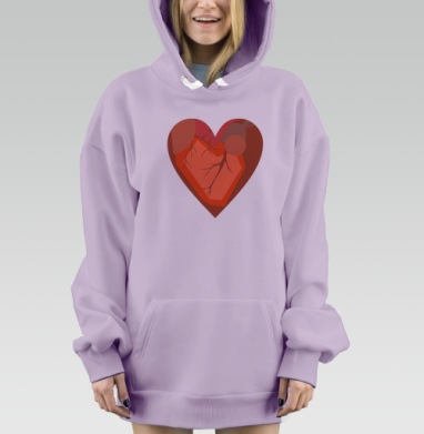 Кубическое Сердце, Hoodie Mjhigh Dig Mel, Fiolet, утепленная