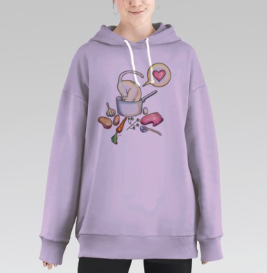 Кулинар, Hoodie Long Oversize Fiolet