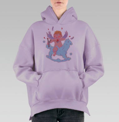 Купидон-озорник, Hoodie Oversize Fiolet, утепленная