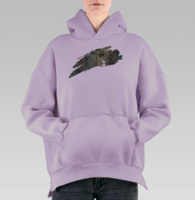 Кусочек леса, Hoodie Oversize Fiolet, утепленная