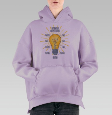 Лампочка Ильича, Hoodie Oversize Fiolet, утепленная