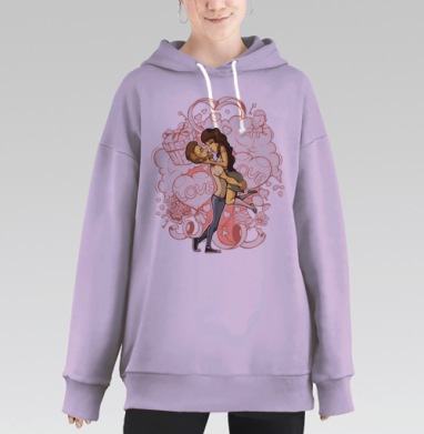 Лав, Hoodie Long Oversize Fiolet