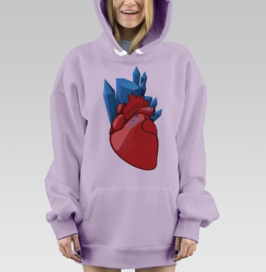 Ледяное сердце, Hoodie Mjhigh Dig Mel, Fiolet, утепленная