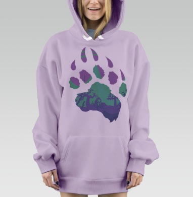 Лесной след, Hoodie Mjhigh Dig Mel, Fiolet, утепленная