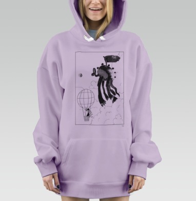 Летающий монстр. Серия ВСТРЕЧИ, Hoodie Mjhigh Dig Mel, Fiolet, утепленная