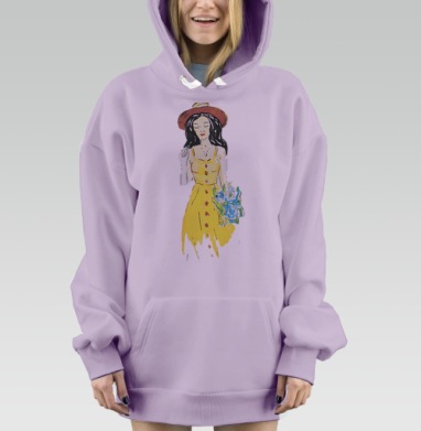 Летний образ, Hoodie Mjhigh Dig Mel, Fiolet, утепленная
