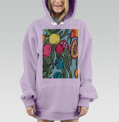 Летний вайб, Hoodie Mjhigh Dig Mel, Fiolet, утепленная
