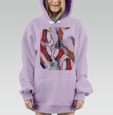 Лэйдиз, Hoodie Mjhigh Dig Mel, Fiolet, утепленная