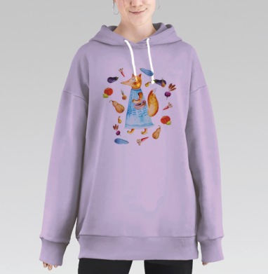 ЛИСА время обедать!, Hoodie Long Oversize Fiolet