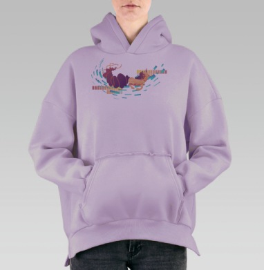 Лошадочка, Hoodie Oversize Fiolet, утепленная