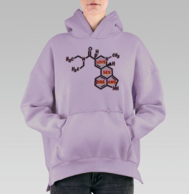 ЛСД, Hoodie Oversize Fiolet, утепленная