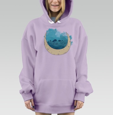 Лунные киты, Hoodie Mjhigh Dig Mel, Fiolet, утепленная