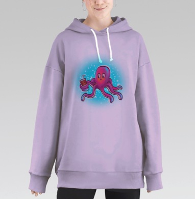 Люблю колу, Hoodie Long Oversize Fiolet