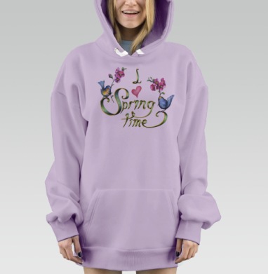 Люблю Весну, Hoodie Mjhigh Dig Mel, Fiolet, утепленная