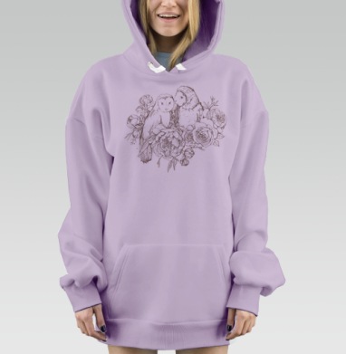 Любовь ..., Hoodie Mjhigh Dig Mel, Fiolet, утепленная