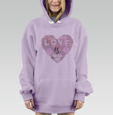 Любовь это, Hoodie Mjhigh Dig Mel, Fiolet, утепленная
