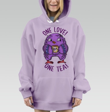 Любовь к чаю, Hoodie Mjhigh Dig Mel, Fiolet, утепленная