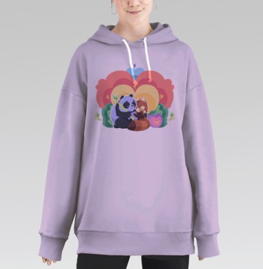 Любовь Панд, Hoodie Long Oversize Fiolet