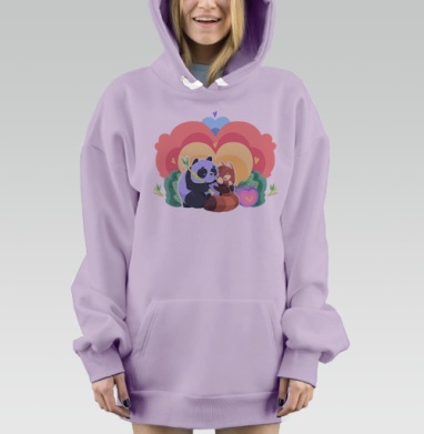 Любовь Панд, Hoodie Mjhigh Dig Mel, Fiolet, утепленная