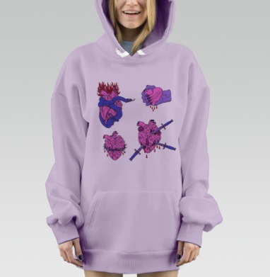 Любовь зла., Hoodie Mjhigh Dig Mel, Fiolet, утепленная
