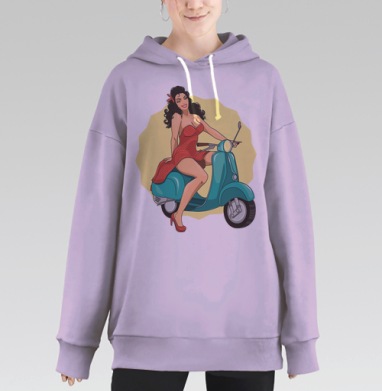 Макаронинка, Hoodie Long Oversize Fiolet