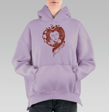 Мамина любовь, Hoodie Oversize Fiolet, утепленная