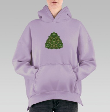 Мандала леса, Hoodie Oversize Fiolet, утепленная